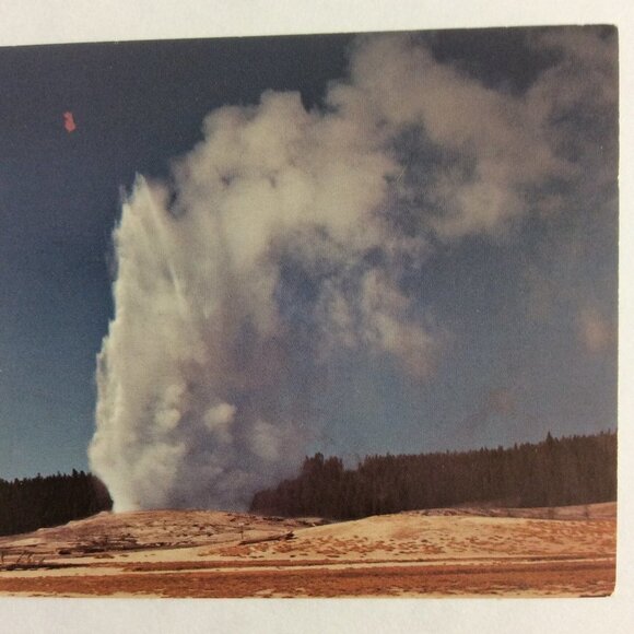 VINTAGE Post Card Old Faithful Geyser Yellowstone - Picture 6 of 12